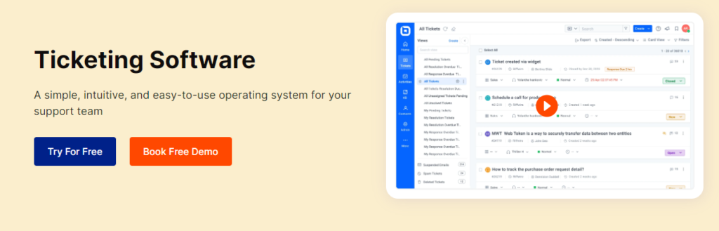 Zendesk homepage - support ticket software for IT companies