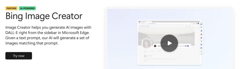 Bing AI-powered image creator