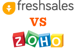 Freshsales vs. Zoho logos graphic