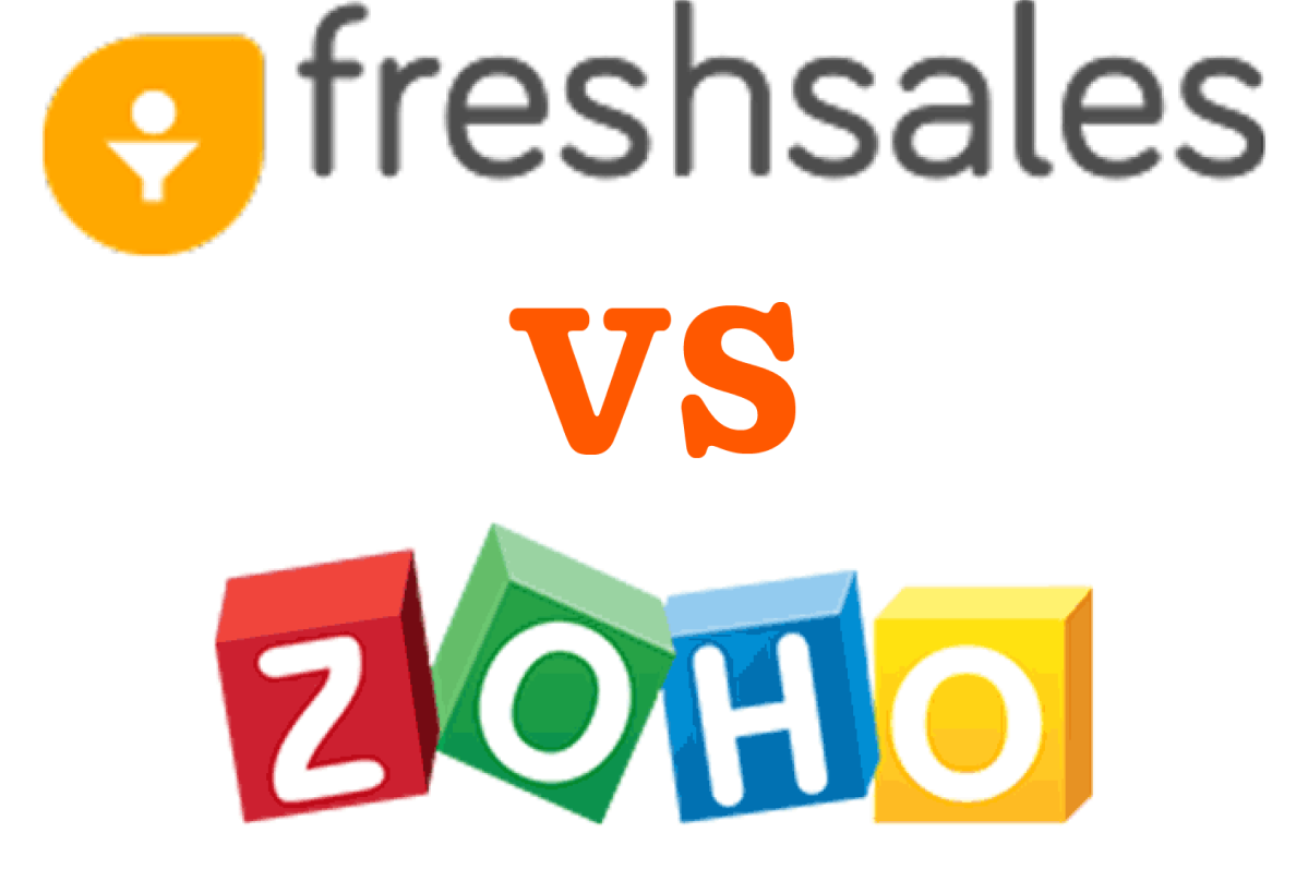 Freshsales vs. Zoho logos graphic