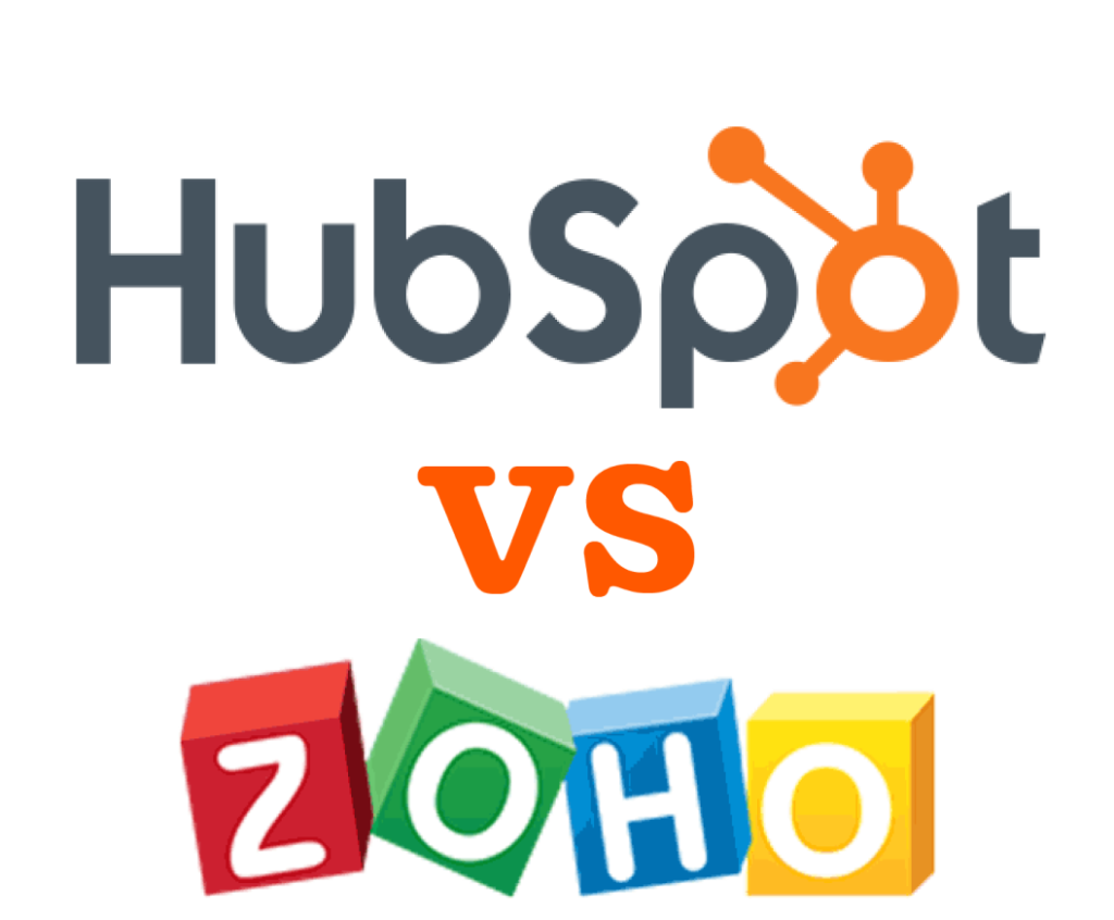 HubSpot vs Zoho logos graphic