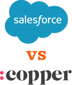Salesforce vs Copper logos graphic