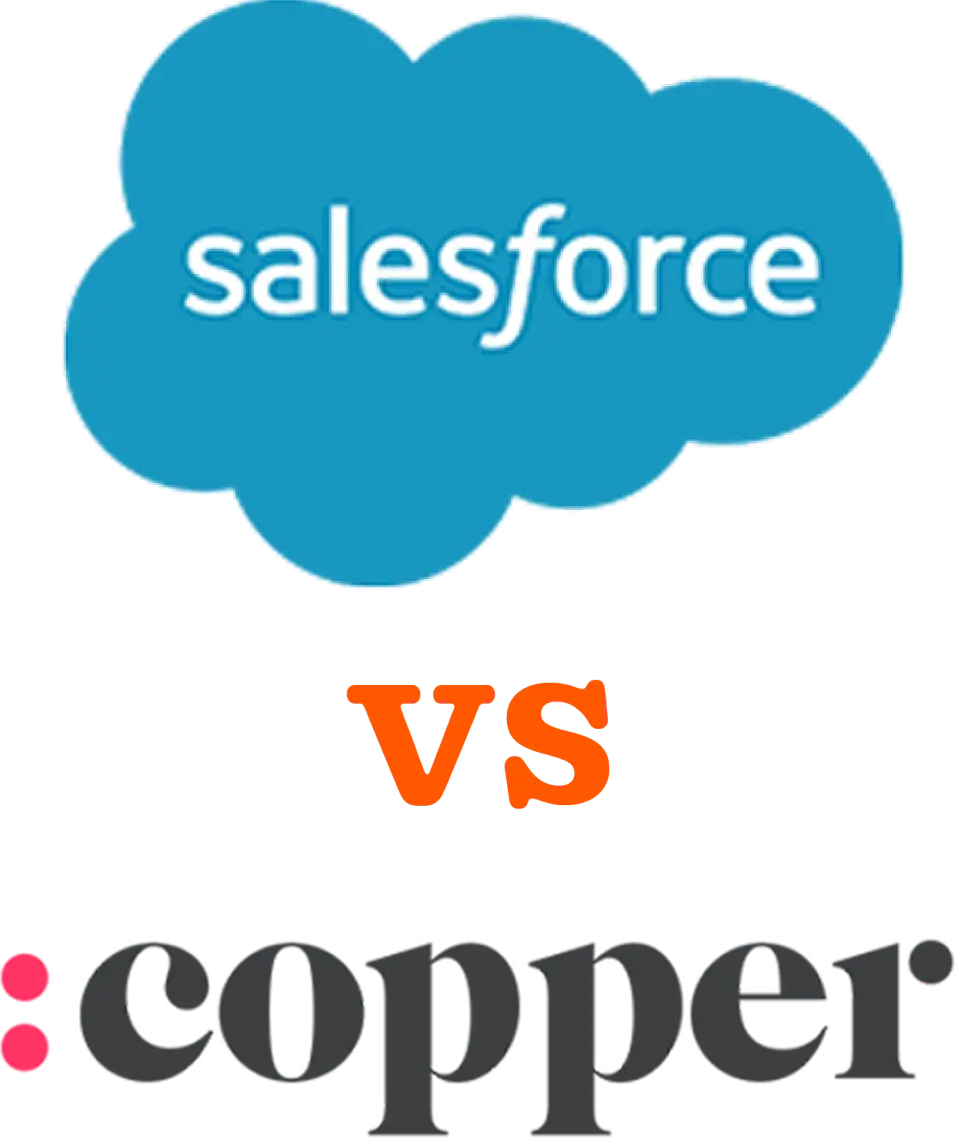 Salesforce vs Copper logos graphic