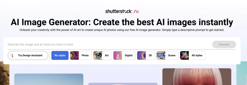 Shutterstock AI image generator