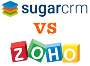SugarCRM vs Zoho logos graphic