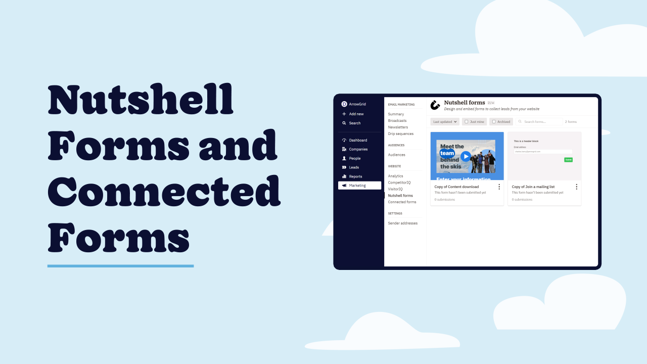 Nutshell forms and connected forms