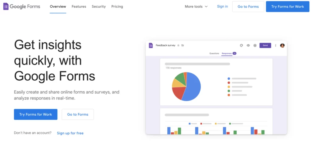Google Form homepage