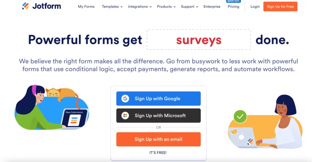 Jotform homepage
