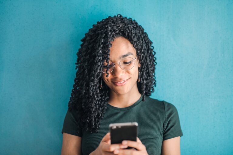 woman texting