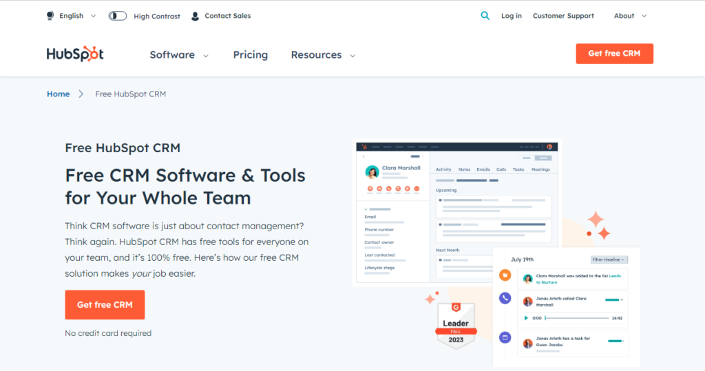 Hubspot online crm for small businesses