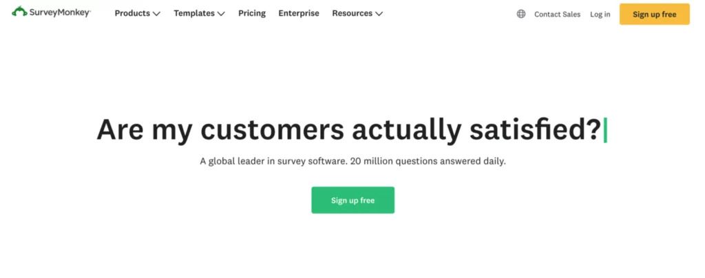 SurveyMonkey homepage