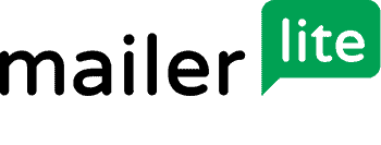 a logo for MailerLite with a green speech bubble