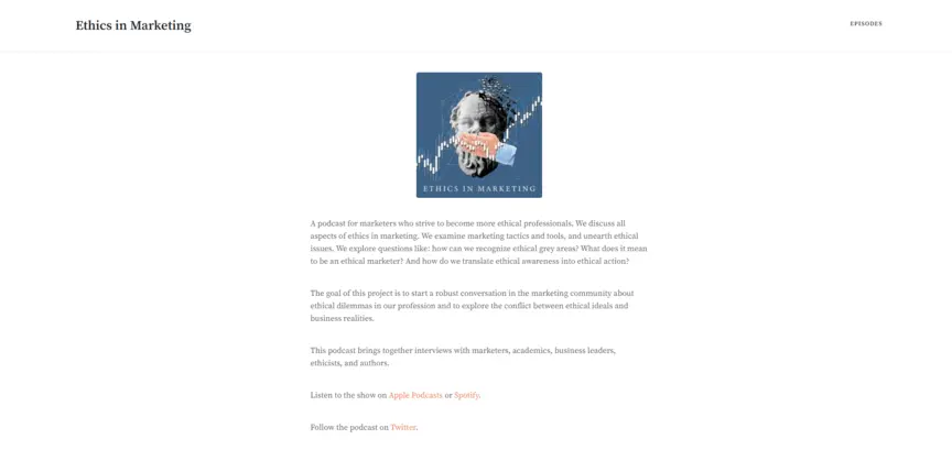 Ethics in Marketing is one of the best marketing podcasts