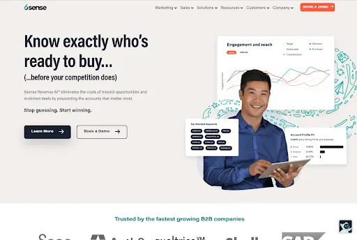 Screenshot of 6sense website visitor tracking software