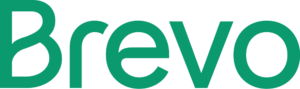 a green Brevo logo on a white background