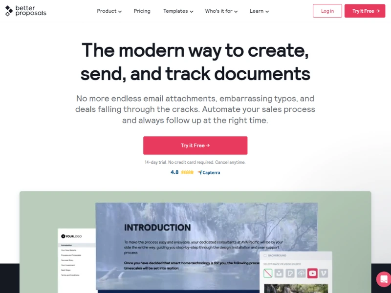 Better Proposals proposal software image