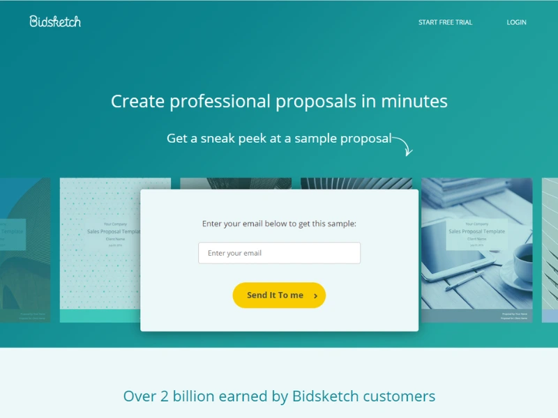 Bidsketch proposal software image