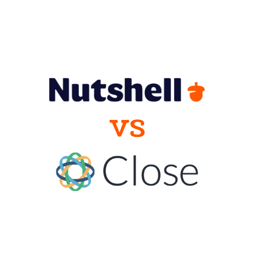 um logótipo Nutshell vs Close sobre um fundo branco