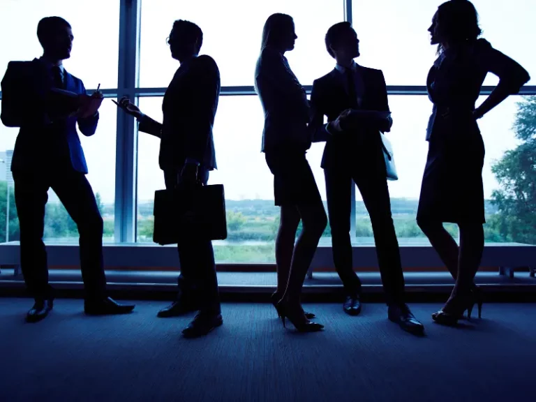 Sales personnel talking