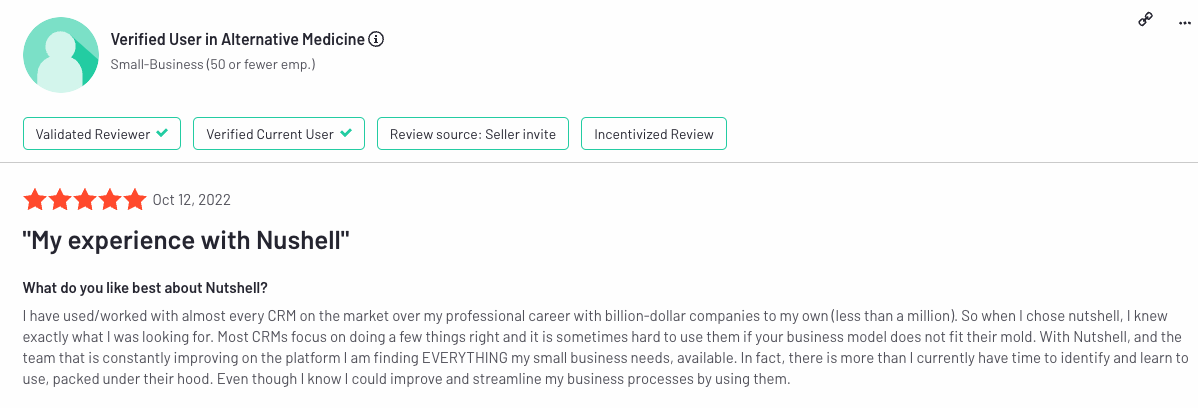 Nutshell review from a Nutshell user