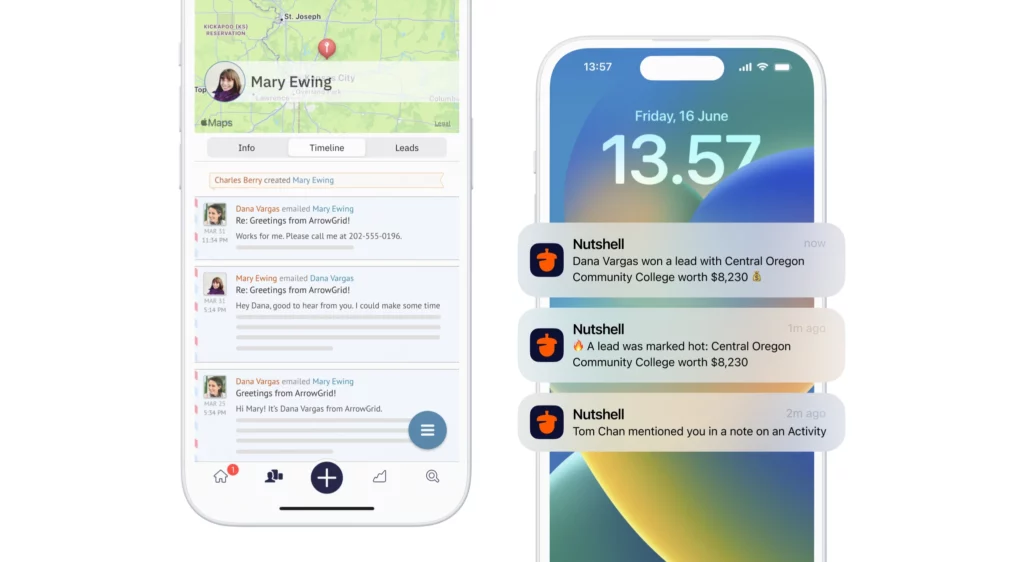 Nutshell mobile version to stay informed while on the go