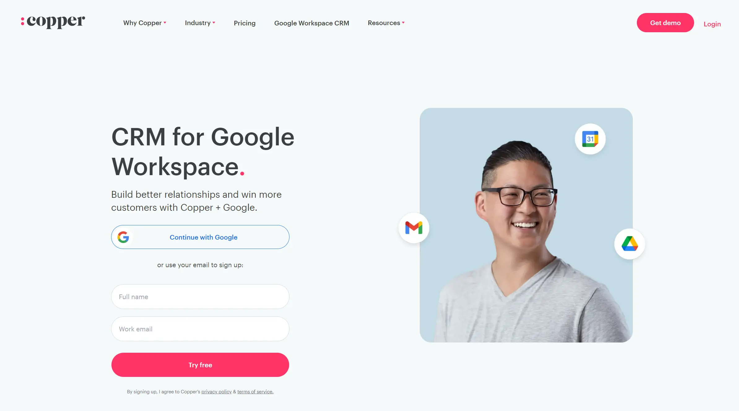 homepage for Copper CRM