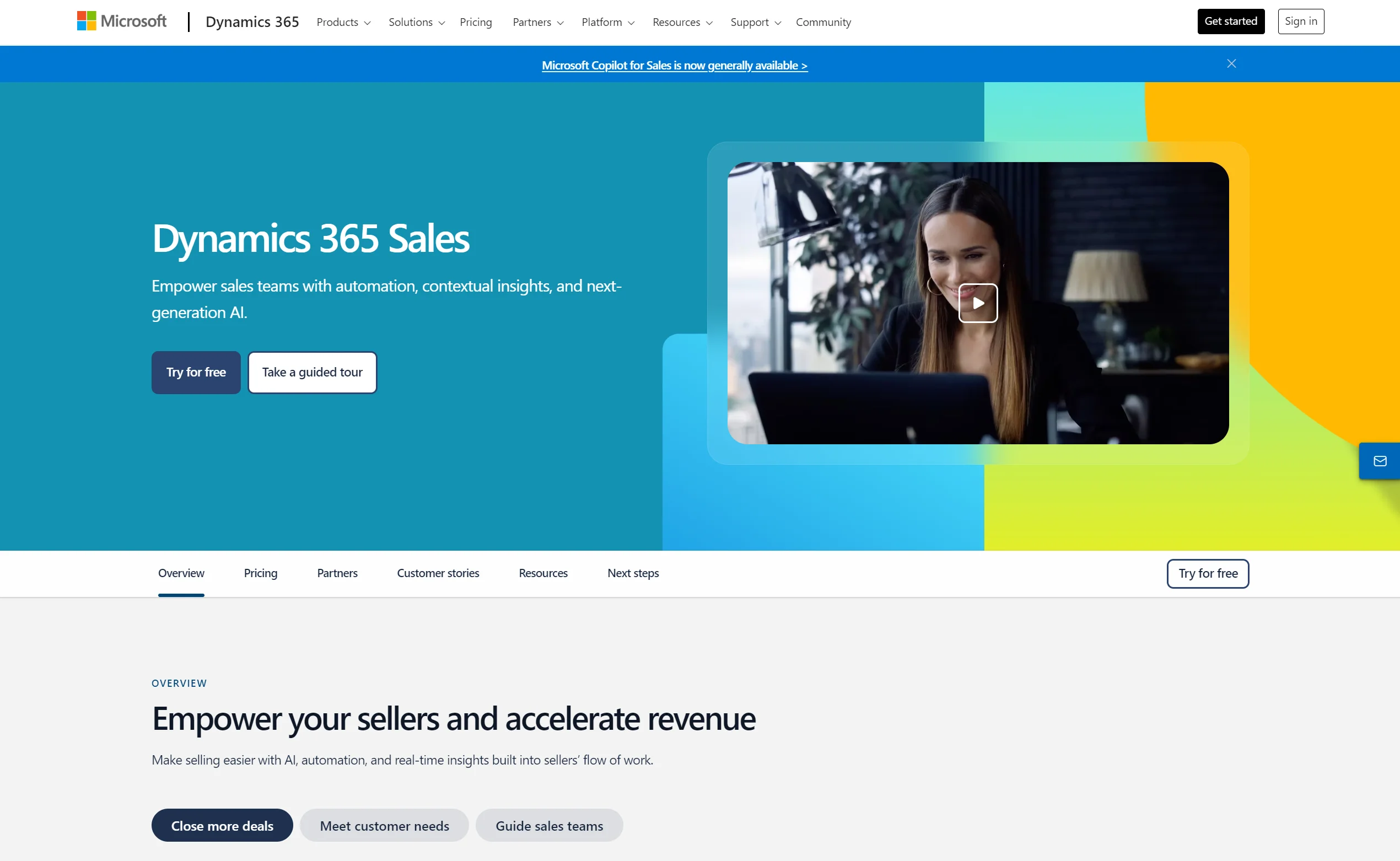 Homepage for Microsoft Dynamics 365