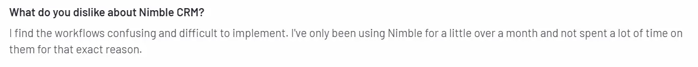 negative review of Nimble CRM