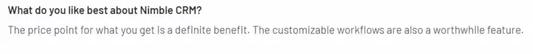 positive review of Nimble CRM