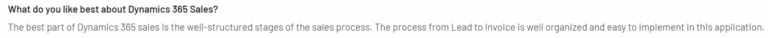 positive review of Dynamics Sales CRM