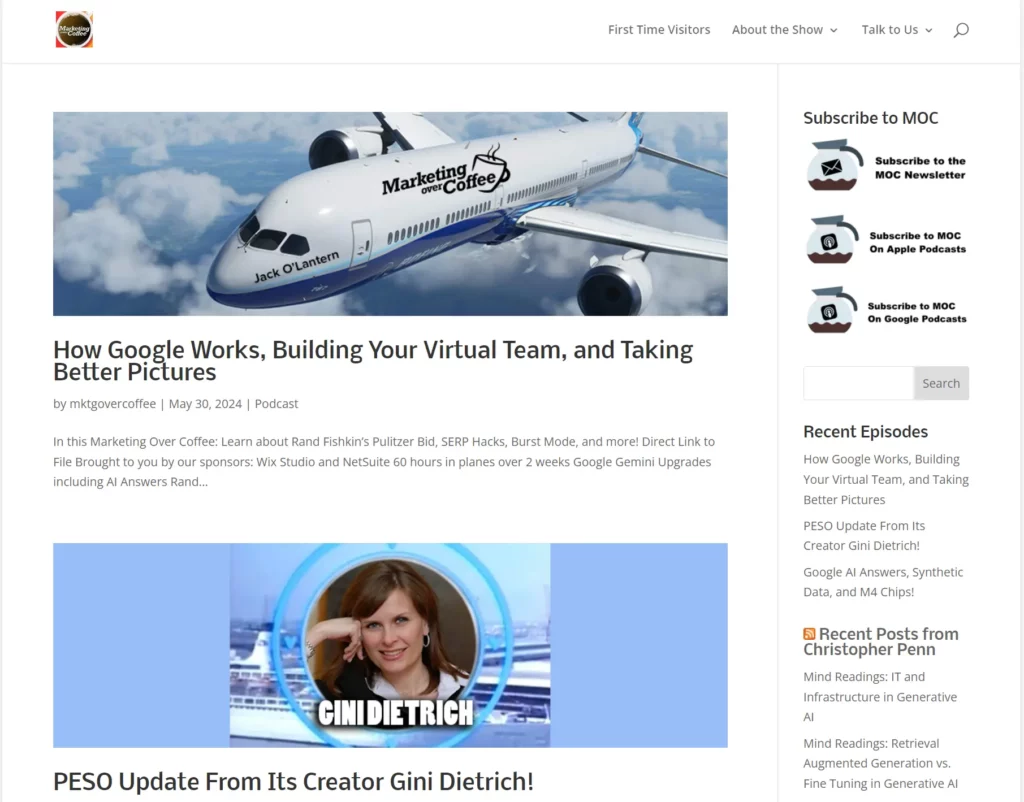 Marketing Over Coffee is one of the best marketing podcasts