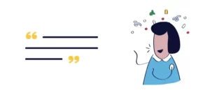 an animated image of a person thinking about confetti and quoted lines beside