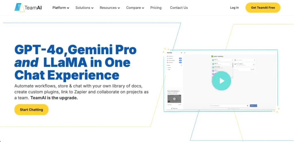 TeamAI AI chatbot screenshot