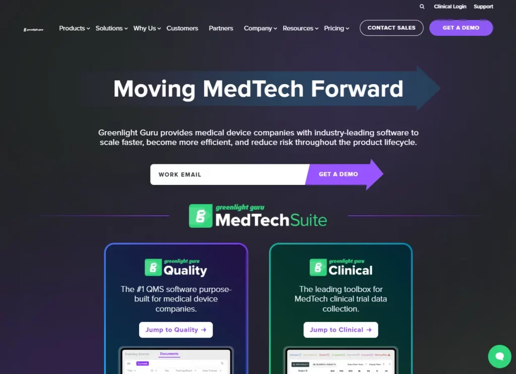 greenlight guru qms manufacturing operations software