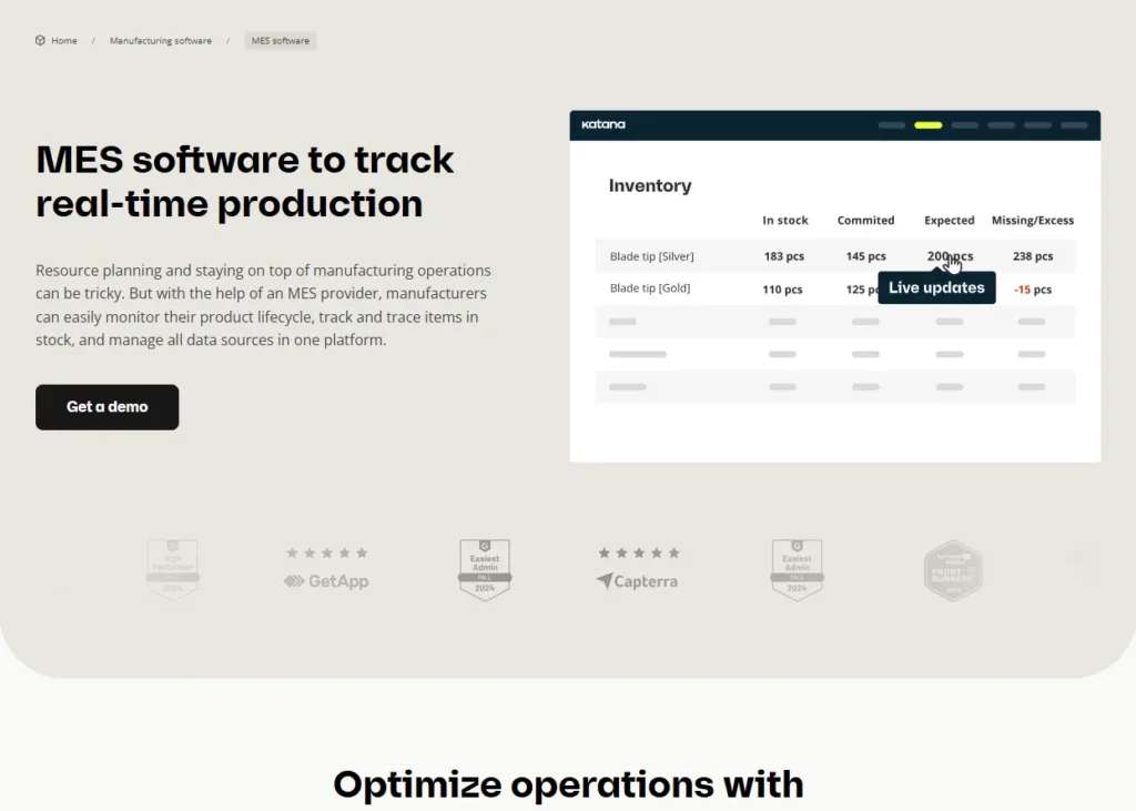 katana mes manufacturing operations software