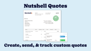 Image showing Nutshell Quotes example with text saying create, send, and track custom quotes