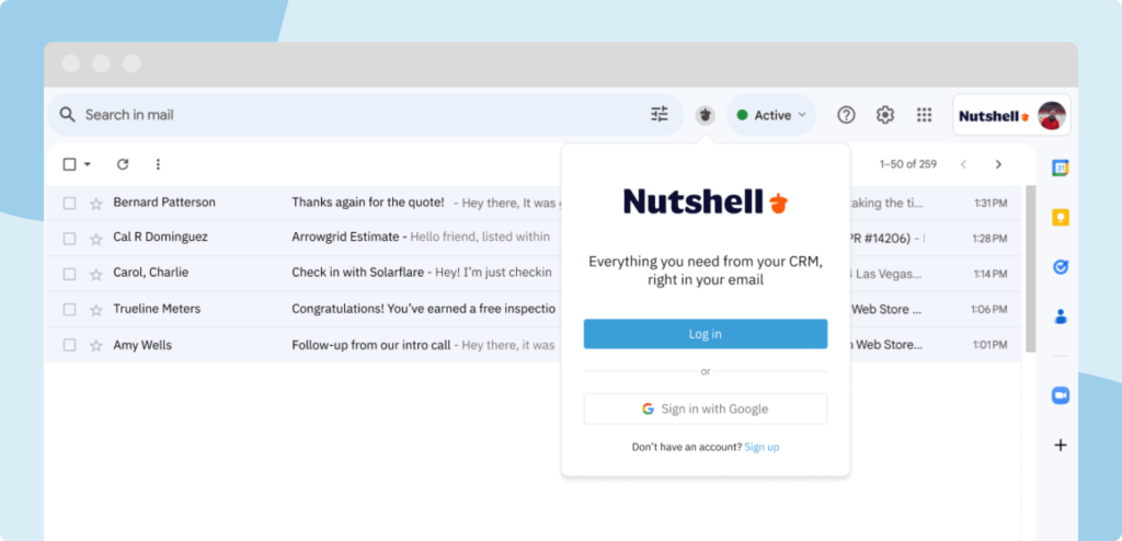 Sen -Templated Nutshell CRM Emails From Inside Gmail