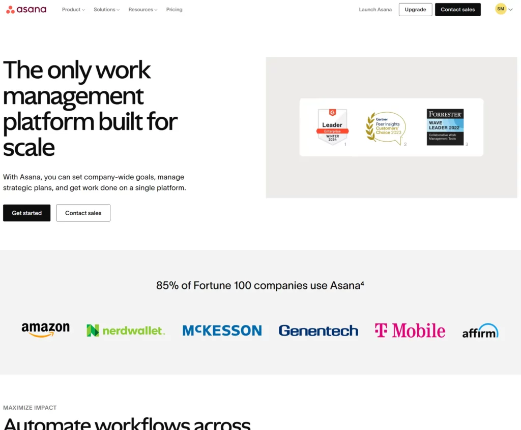 Asana project management software for agencies