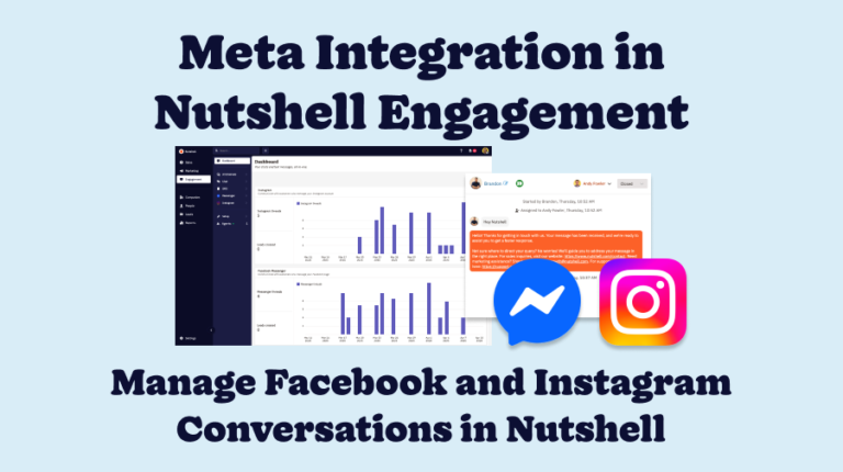 Meta integration announcement with the text "Manage Facebook and Instagram Conversations in Nutshell"