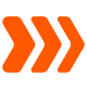 three orange arrows pointing to the right on a white background