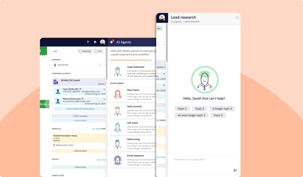 AI agents in Nutshell CRM 