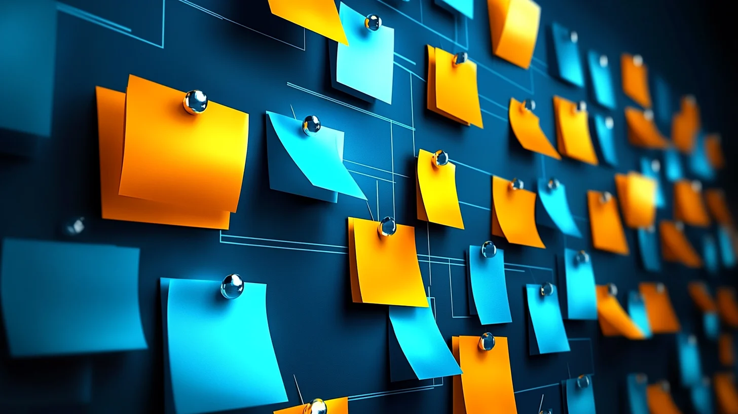 A cork board full of pinned notes