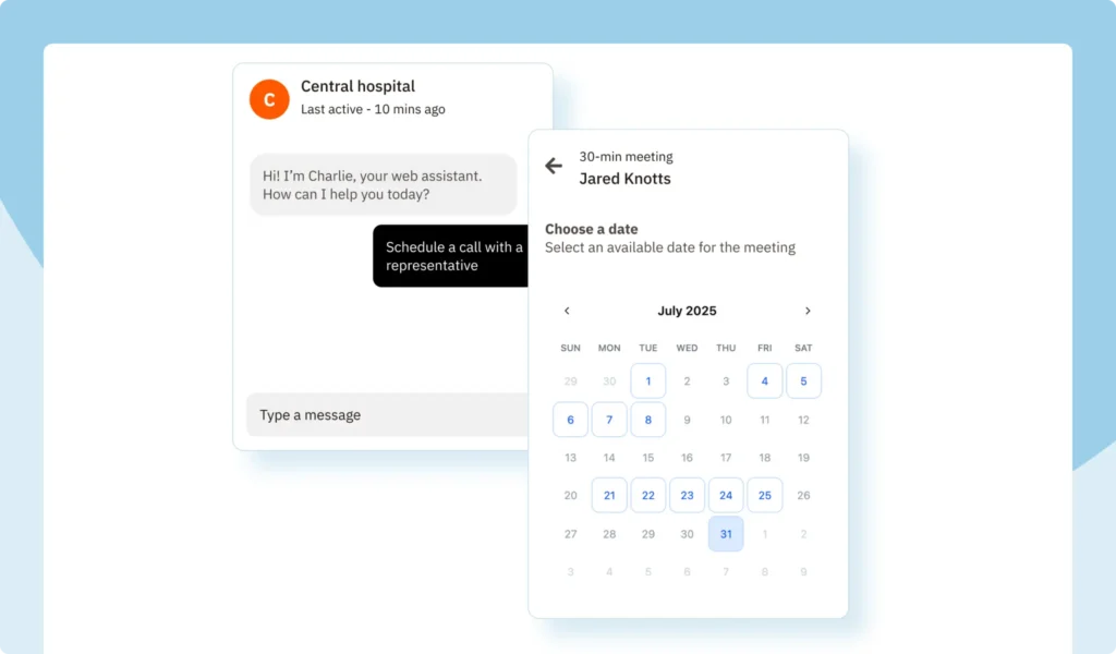 Collect Scheduler bookings via web chat - Nutshell CRM