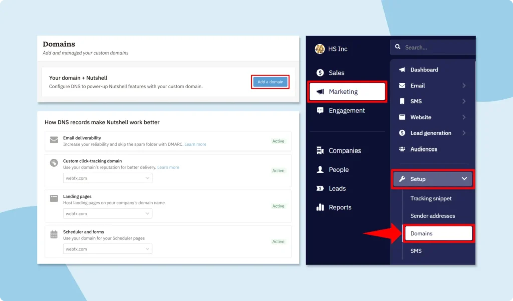 Nutshell Domains DNS Set Up For Click Tracking, Email Deliverability, Landing Pages, and Nutshell Scheduler