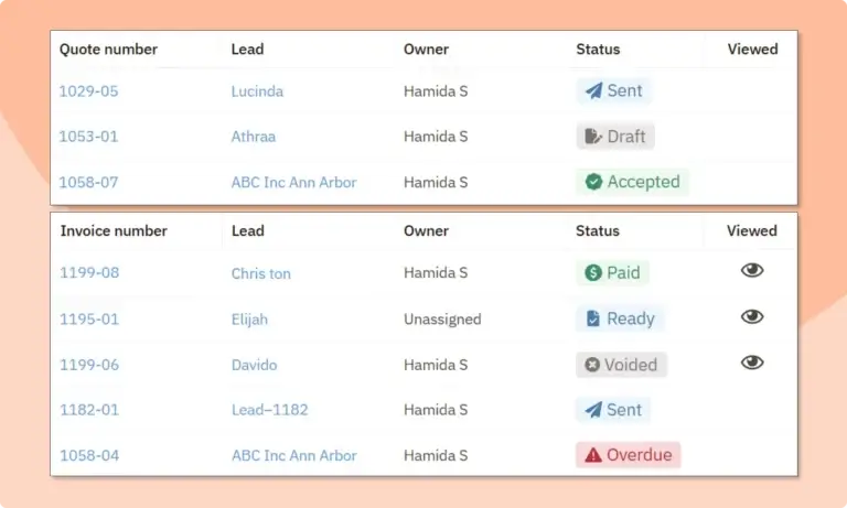 Nutshell Quotes and Invoices - Quote and Invoices Status Monitoring in Your CRM