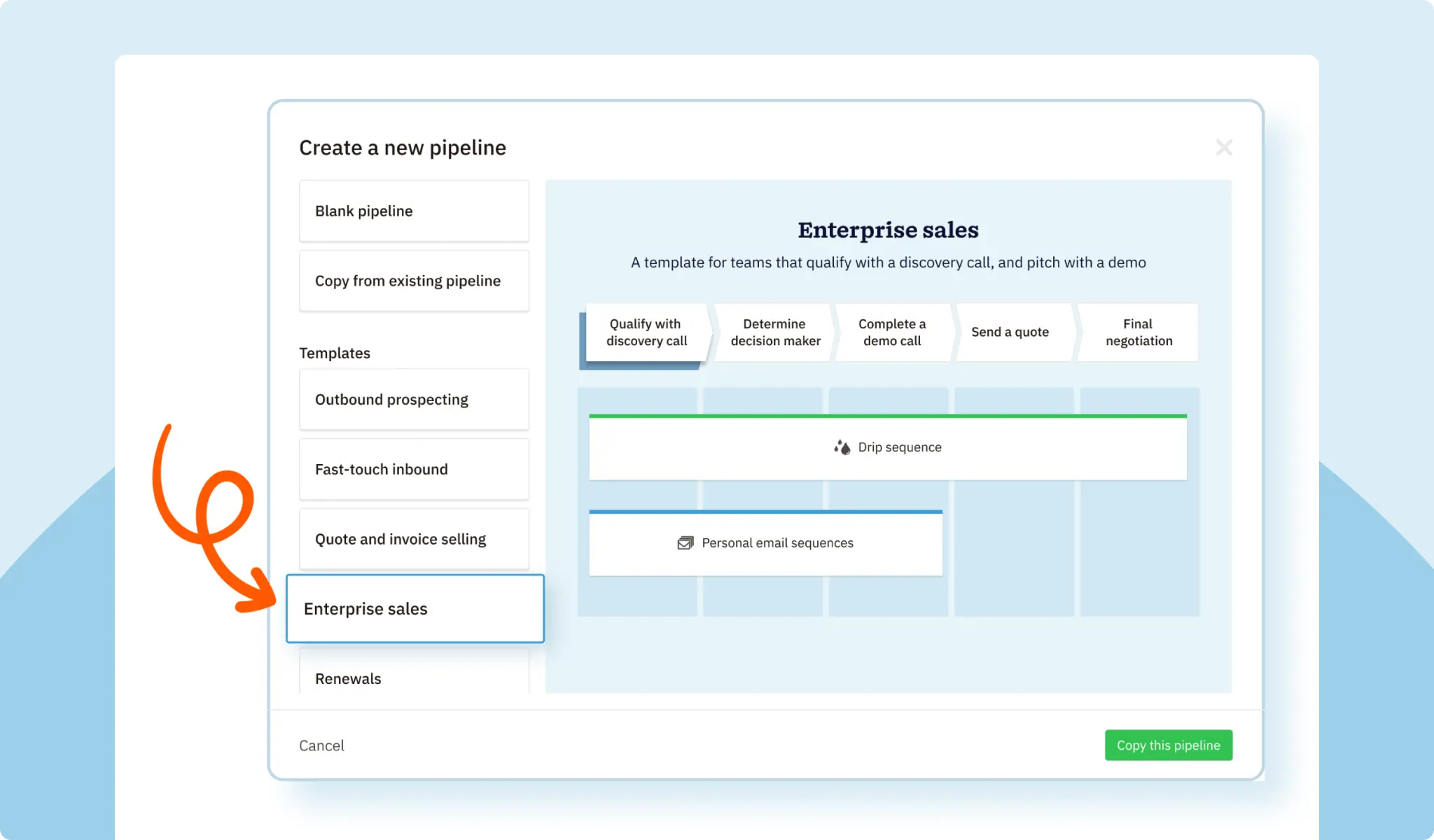 Pipeline Starter Packs - Pipeline templates in your CRM built to match different sales processes