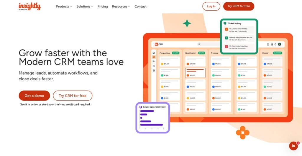 Insightly home screen screenshot