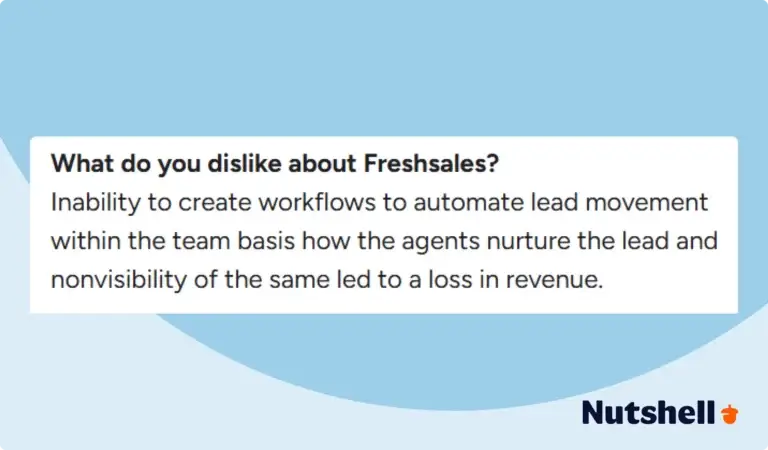 Sales automation - Negative Freshsales review about its inability to automate lead movement