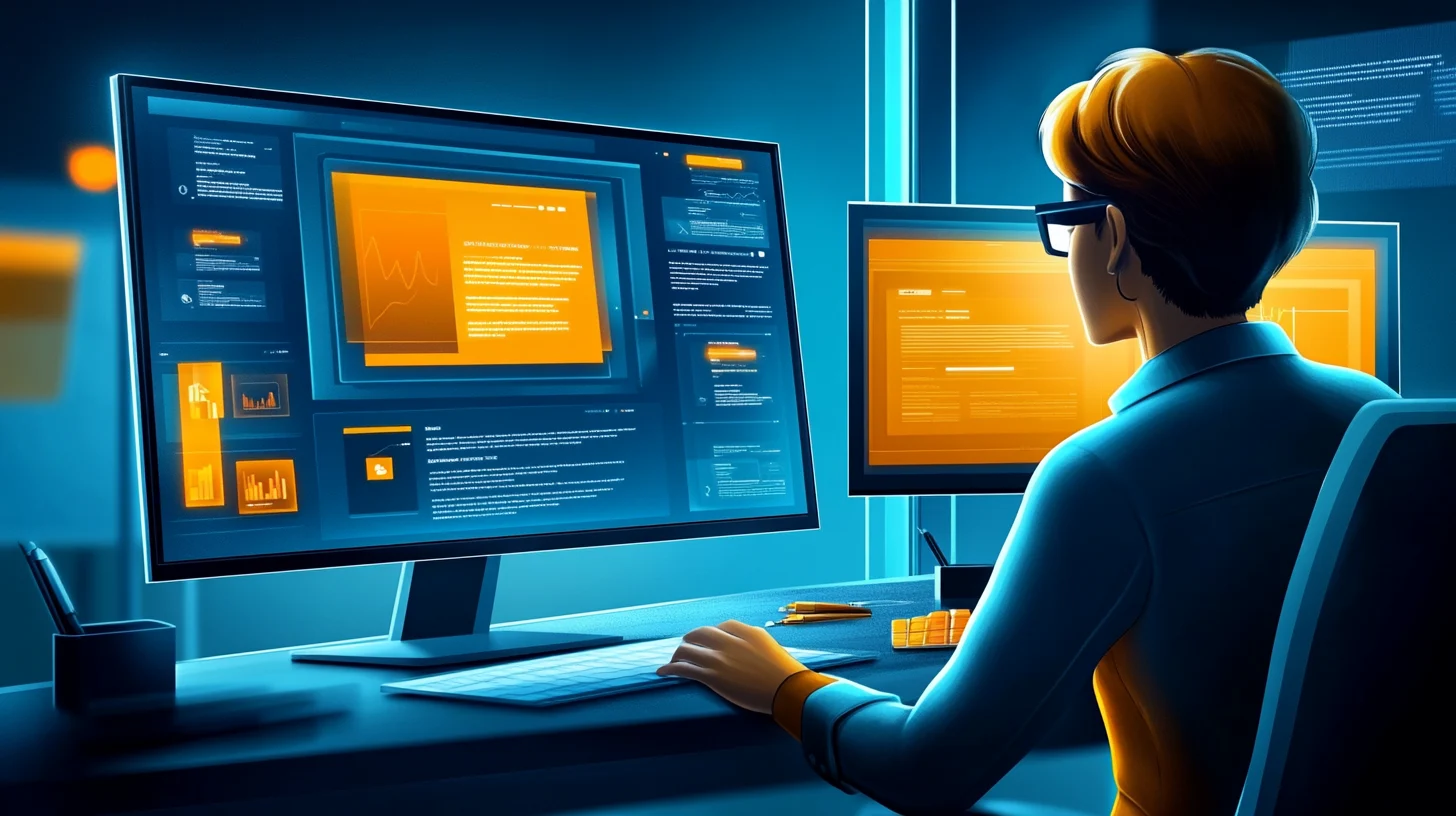 a visual contrast between a chaotic and a streamlined software interface