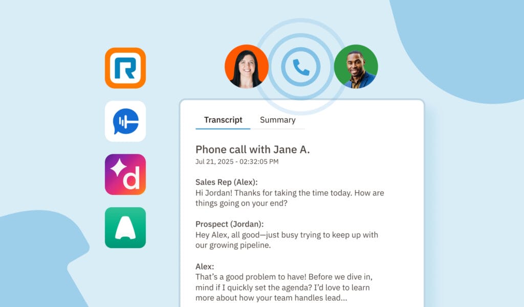 A composite image of Nutshell's 4 new phone integrations